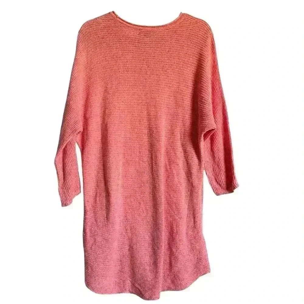 Lands' End Sz‎ L Cotton Linen Blend Sweater Dress Cruise Coastal Preppy - Picture 2 of 12